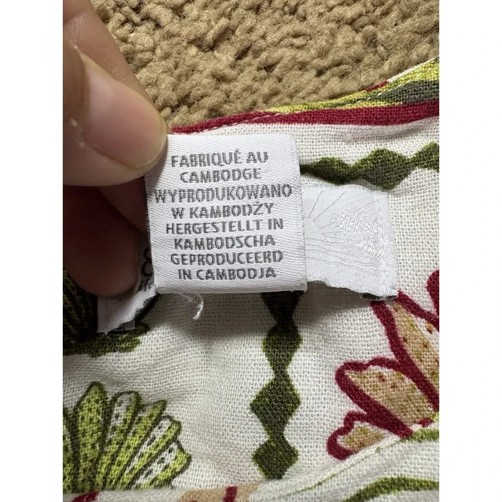 C&C California Dress Women Medium Midi Linen Tropical Pockets Resortwear - Picture 3 of 8